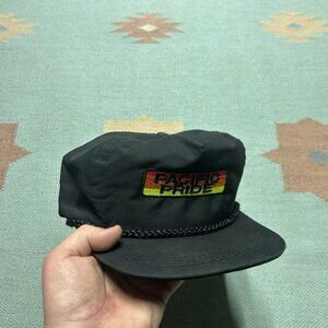 Vintage Strapback hat cap pacific pride gas fuel embroidered adjustable black